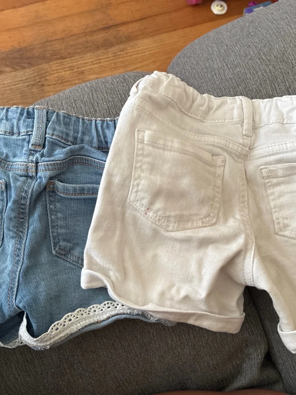 OshKosh B'gosh White & Light Blue Girls' Shorts Duo